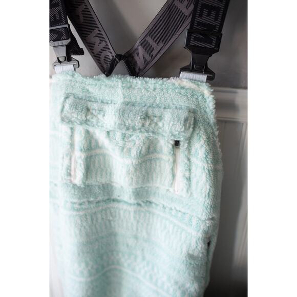 Free People Movement Hit The Slopes Salopette Fleece Overalls Mint Large - Picture 4 of 6